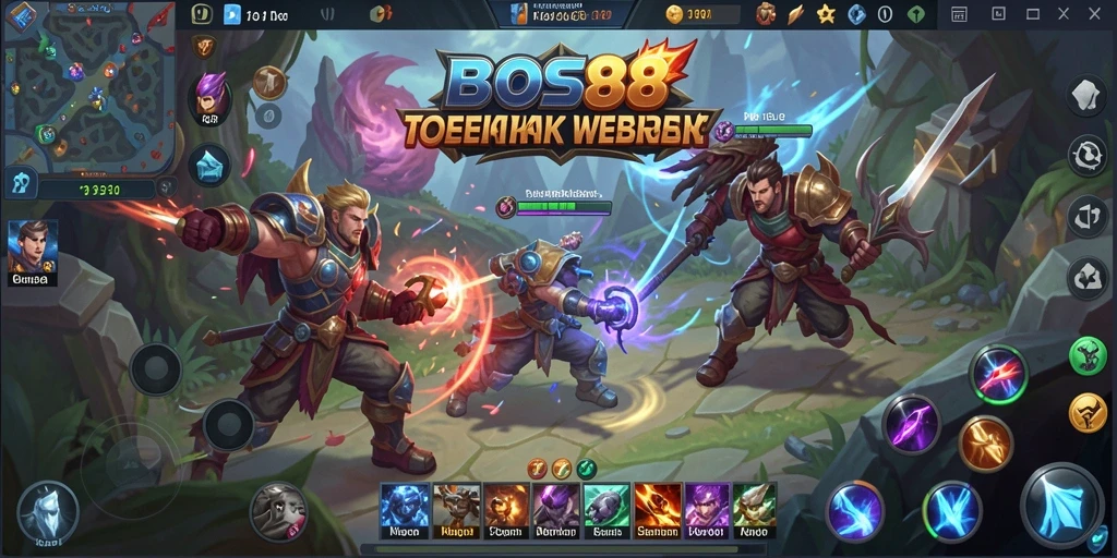 Tampilan gameplay seru di <strong>BOS88</strong> dengan aksi MOBA intens.