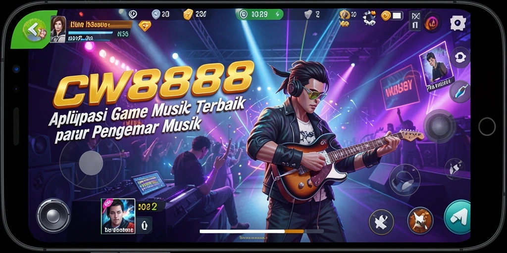 Tampilan gameplay CW8888 dengan interaksi musik yang mengasyikkan.