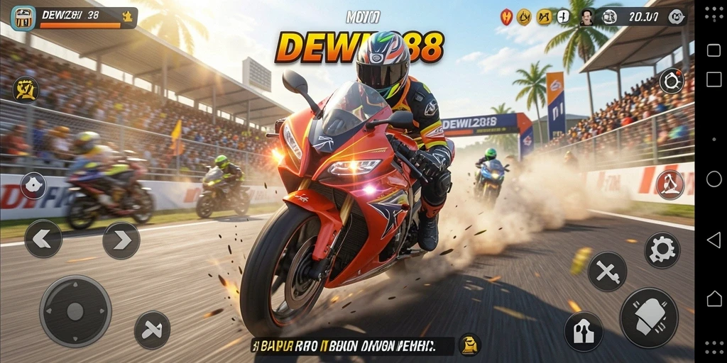 Gameplay seru balapan motor di DEWI288.