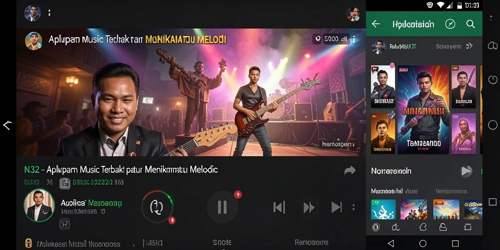 Screenshot gameplay menunjukkan berbagai pilihan musik di N32.