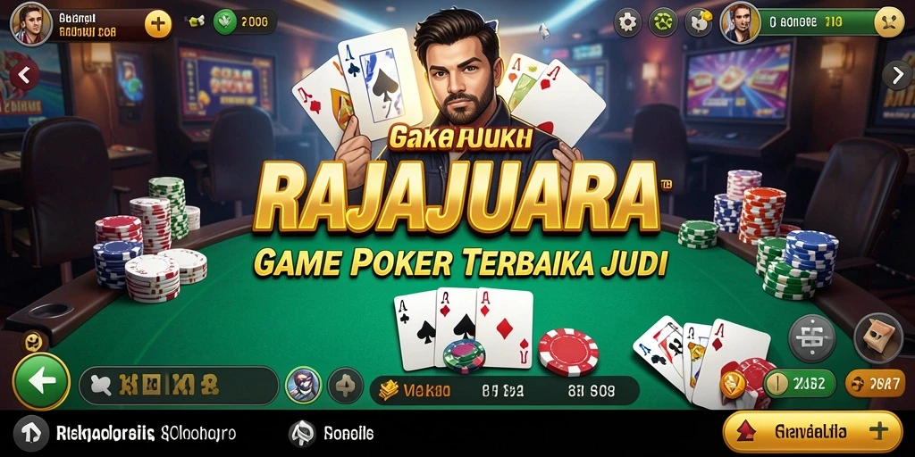 Tampilan gameplay seru dari RAJAJUARA dengan suasana poker yang menegangkan.