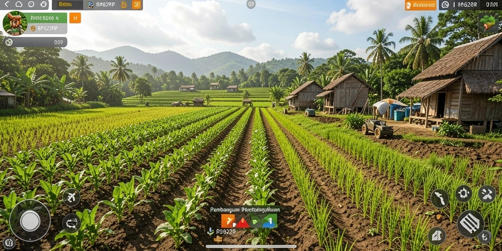 Screenshot utama RP62RP menampilkan keseruan gameplay bertani.