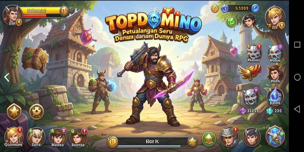 Screenshot utama dari gameplay seru TOPDOMINO yang menggambarkan pertarungan epik.