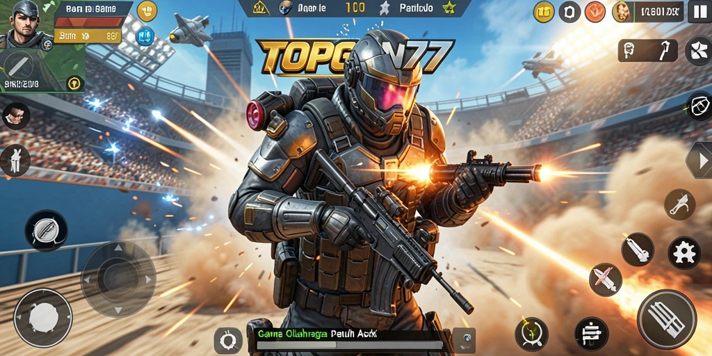 Tampilan gameplay seru di TOPGUN77 dengan aksi olahraga yang menegangkan.