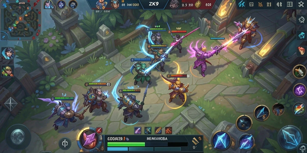 Gameplay seru dengan tim menghadapi musuh di ZK9.